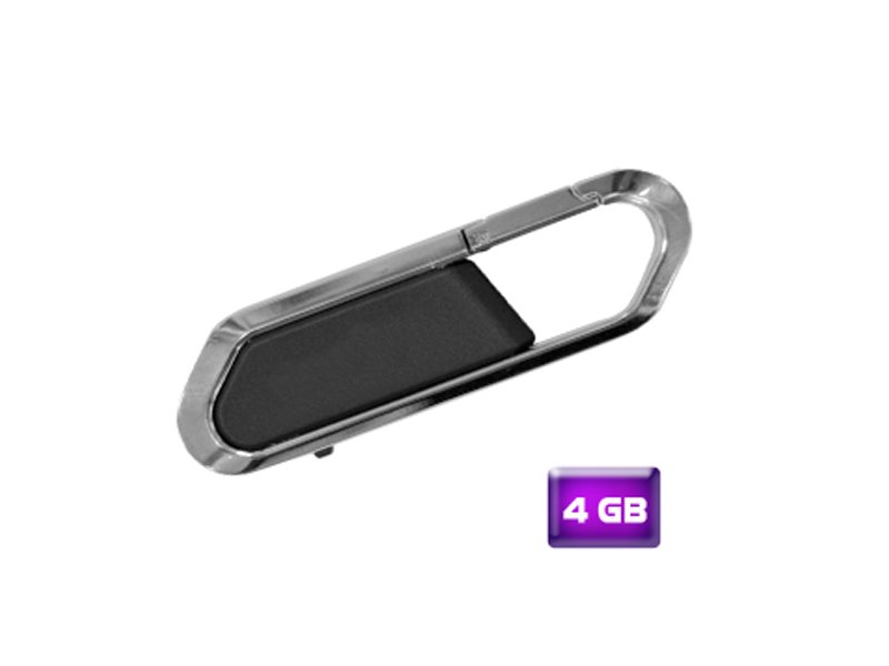 USB Hook - Capacidad de 4GB en un DiseÃ±o VersÃ¡til de Metal y PlÃ¡stico en Color Negro