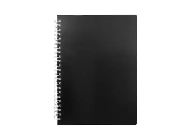 Cuaderno Atlanta con cubierta dura de PU suave al tacto y encuadernación de espiral con 80 hojas rayadas.