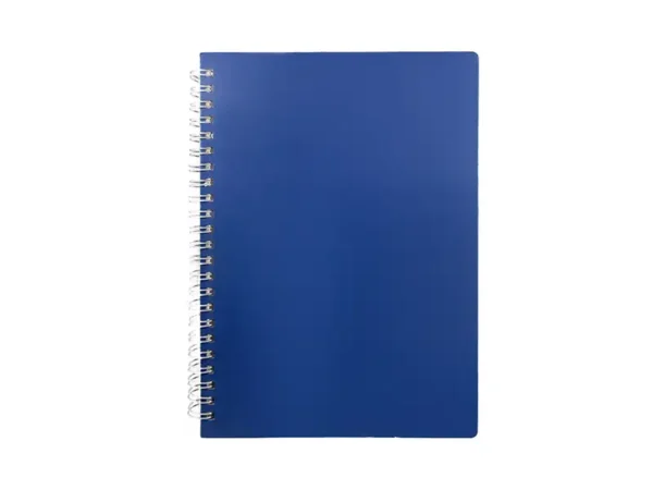 Cuaderno Atlanta con cubierta dura de PU suave al tacto y encuadernación de espiral con 80 hojas rayadas. Azul