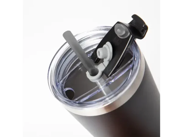 Termo Laos de acero inoxidable de 650ml con acabado arena y tapa antiderrames Detalle de la tapa