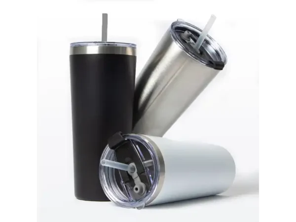 Termo Laos de acero inoxidable de 650ml con acabado arena y tapa antiderrames en colores disponibles