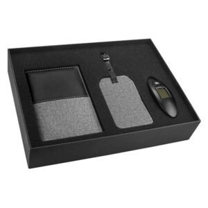 Set De Viaje Daegu con báscula digital de 40kg portapasaporte de curpiel e identificador de maletas