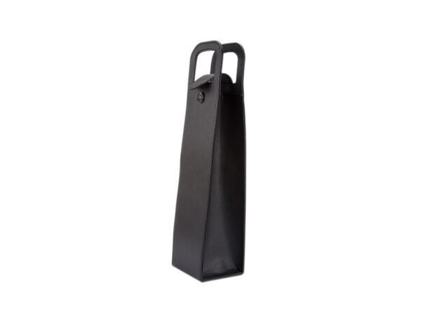 Estuche para vinos Molori de curpiel negro con broche metálico imantado y asa de transporte para botellas premium Dot Factory
