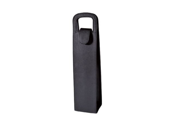 Estuche para vinos Molori de curpiel negro con broche metálico imantado y asa de transporte para botellas premium Dot Factory