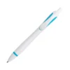 Boligrafo Varzi retráctil de plástico ABS ergonómico con detalles de color y tinta negra para empresas.