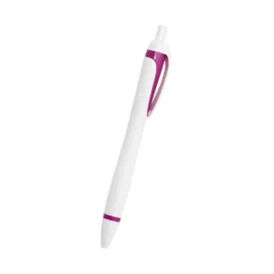 Boligrafo Varzi retráctil de plástico ABS ergonómico con detalles de color y tinta negra para empresas.