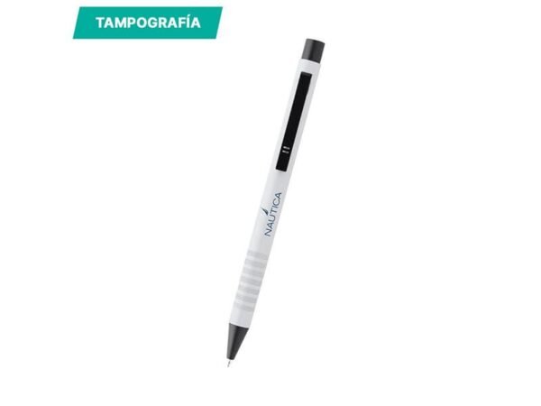 Bolígrafo Celleno de aluminio con acabado brillante y clip metálico, pluma personalizada con tinta azul para campañas promocionales de lanzamiento corporativo.