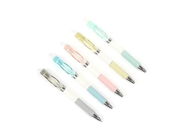 Bolígrafo Balazé de Gel de Acción de Empuje - Plástico Blanco - Tinta Negra - Dot Factory