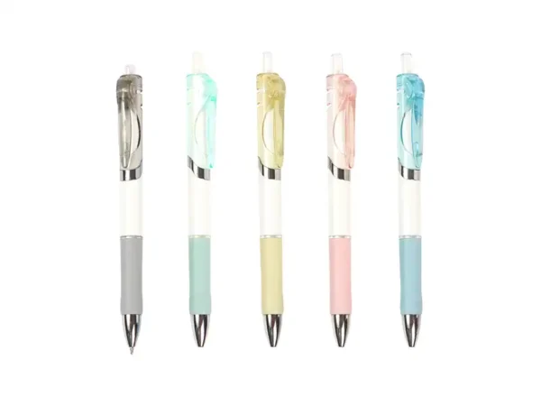 Bolígrafo Balazé de Gel de Acción de Empuje - Plástico Blanco - Tinta Negra - Dot Factory