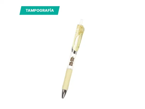 Bolígrafo Balazé de Gel de Acción de Empuje - Plástico Blanco - Tinta Negra - Dot Factory