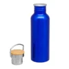 Botella Armin De Agua Personalizada de aluminio 750 ML con tapa de bambú y manija de acero, cilindro para agua personalizado para incentivos corporativos en caja Kraft.