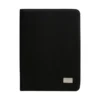 Carpeta Qana ejecutiva de poliéster 300D con soporte para tablet, porta celular y bloc A4.