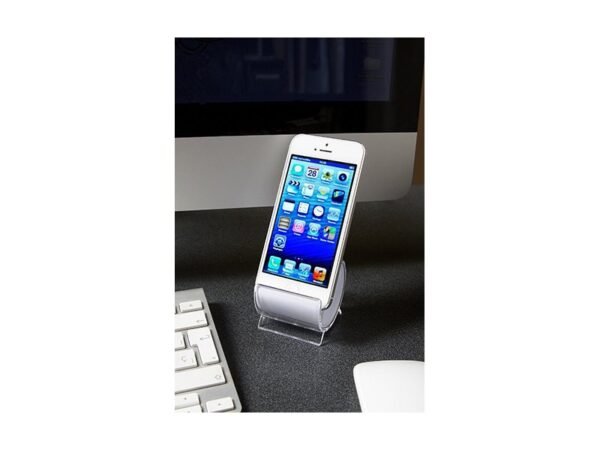 Soporte Snow para smartphone de plástico compacto personalizado para branding en escritorio Dot Factory