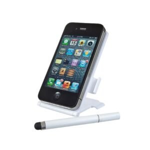 Soporte Bari para smartphone 3 en 1 con bolígrafo y puntero touch screen personalizado Dot Factory