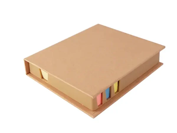 Set ecológico de notas adhesivas con cubierta rígida de cartón y banderitas de colores para escritorio Dot Factory