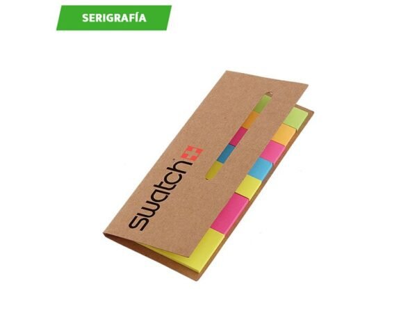 Set Adhesivos 7 Colores con banderines de papel y cubierta de cartón para oficina corporativa