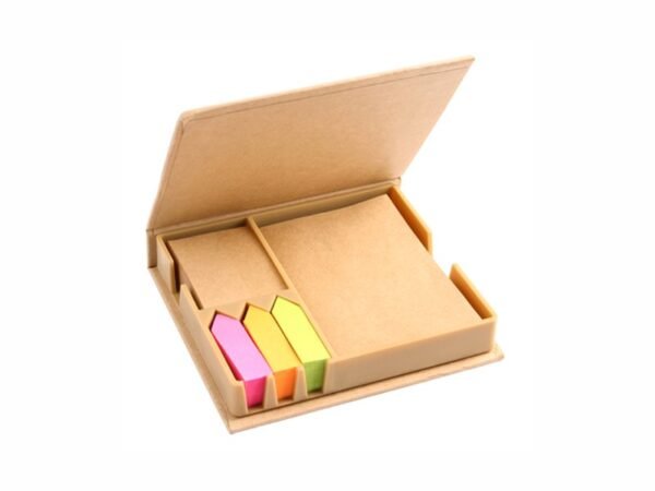 Set Ecológico De Notas adhesivas con cubierta rígida de cartón y banderitas de colores para escritorio Dot Factory