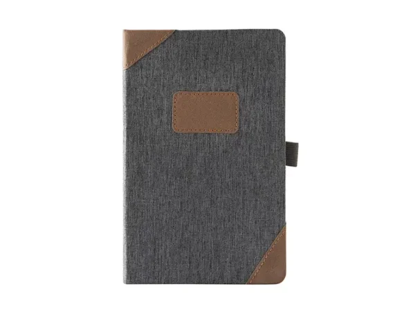 Libreta Aragon de curpiel termoplástico negro con 80 hojas rayadas para notas ejecutivas tamaño 21x13cm para regalos corporativos Dot Factory