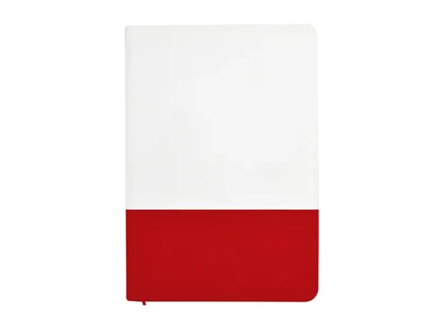Libreta Britania de Soft PU con carátula bi-color y cinta divisoria disponible en varios colores. Color roja