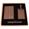 Set Palermo ejecutivo con libreta de filo metálico bolígrafo identificador de maletas y estuche de regalo