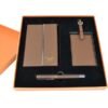 Set Palermo ejecutivo con libreta de filo metálico bolígrafo identificador de maletas y estuche de regalo