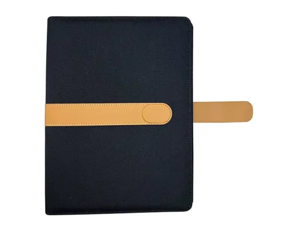 Interior del Porta Documentos Tokio con portabolígrafos y compartimentos organizadores, ideal para oficina Cintillo desabrochado