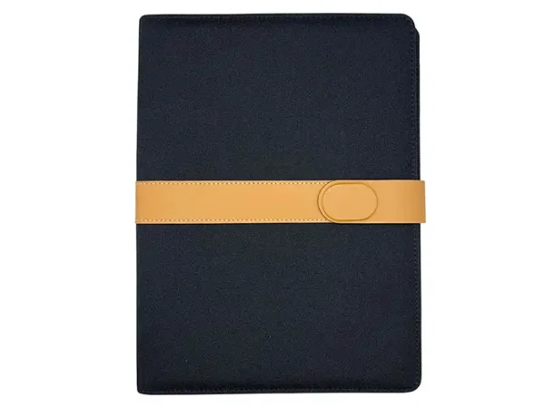 Porta Documentos Tokio negro de PET reciclado, vista frontal, porta documentos corporativo personalizado con logo