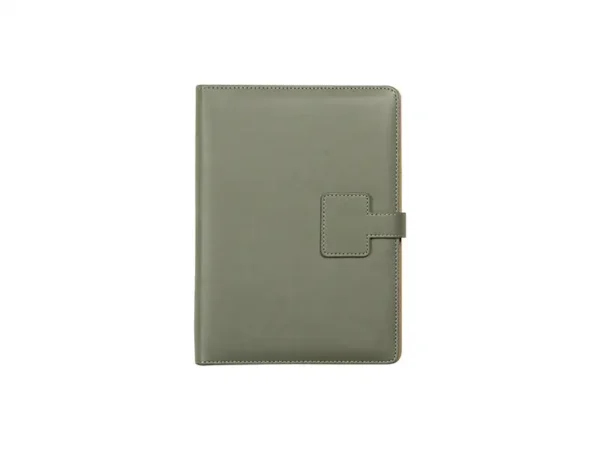 Carpeta Kapan tamaño A5 en cuero sintético colores beige café negro y verde militar para agentes inmobiliarios. Color Azul