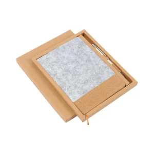 Set Vilars - Libreta y bolígrafo ejecutivo de fieltro y corcho - Dot Factory