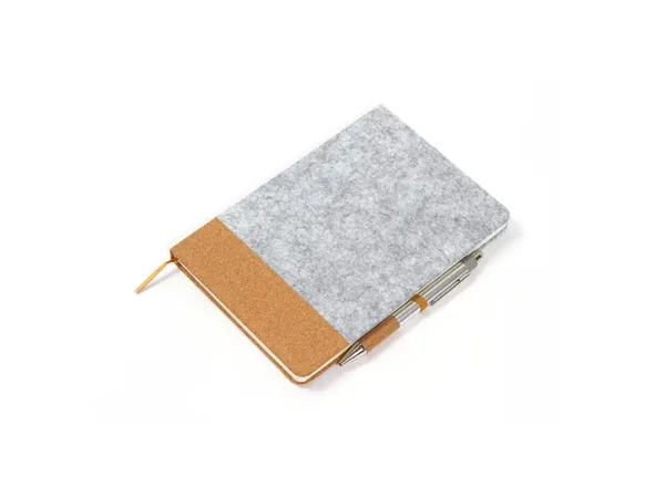 Set Vilars - Libreta y bolígrafo ejecutivo de fieltro y corcho - Dot Factory