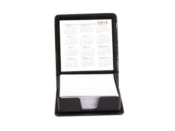 Porta Notas Box Note de plástico con 200 hojas y calendario de dos años para escritorio corporativo Dot Factory