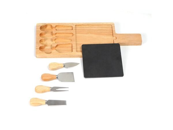 Tabla Malindi de Bambú con Cortadores de Acero Inoxidable - Ideal para Quesos - Dot Factory