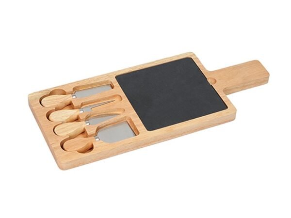 Tabla Malindi de Bambú con Cortadores de Acero Inoxidable - Ideal para Quesos - Dot Factory