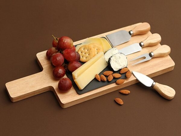 Tabla Malindi de Bambú con Cortadores de Acero Inoxidable - Ideal para Quesos - Dot Factory