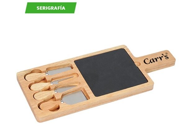 Tabla Malindi de Bambú con Cortadores de Acero Inoxidable - Ideal para Quesos - Dot Factory