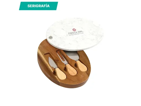 Set De Quesos Pikine - Tabla de Quesos Madera y Mármol - Dot Factory