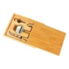 Set Tremat para quesos y vino en estuche de madera de bambú barnizada con accesorios para sector inmobiliario