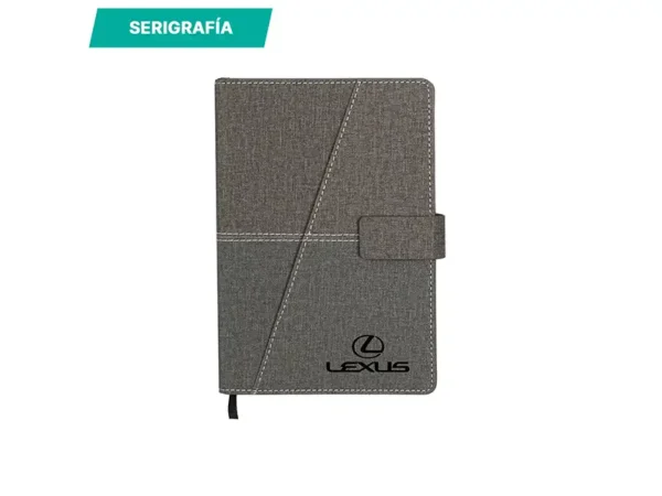 Libreta Haima bi-tono en curpiel tamaño A5 con imán de cierre - Dot Factory