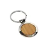 Llavero Placa de Bamboo natural y detalles niquelados para eventos corporativos
