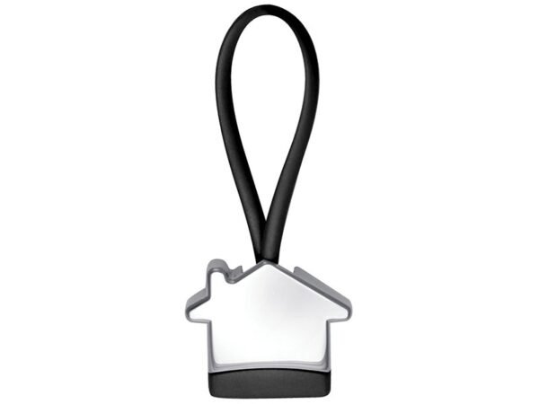 Llavero Metalico House en forma de casa con detalles de silicón para inmobiliarias y fidelización