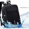 Backpack Lebron de nylon waterproof negro con salida USB, candado de seguridad y sistema trolley. Contra agua