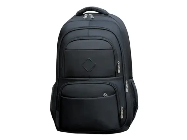 Backpack Hogan negra impermeable de poliéster con compartimento para laptop y tres bolsos frontales para sector TI