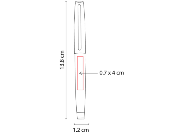 Bolígrafo Surin roller ball de acero inoxidable color negro con estuche de lujo. Medidas