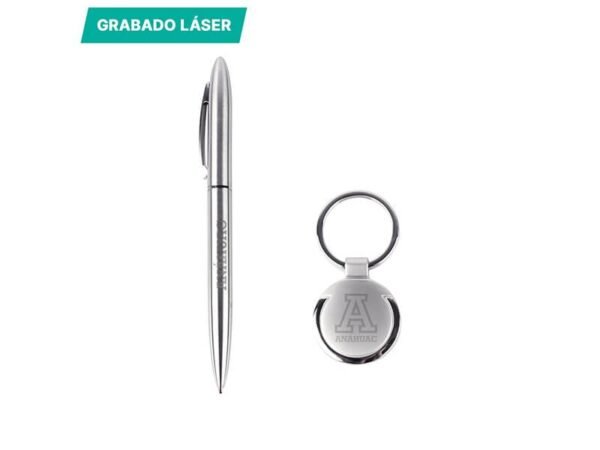 Set Condesa - Llavero Redondo y Bolígrafo Metálico B2B - Dot Factory