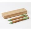 Set de bolígrafo y lapicero de fibra de bambú y trigo para kits de bienvenida empresarial
