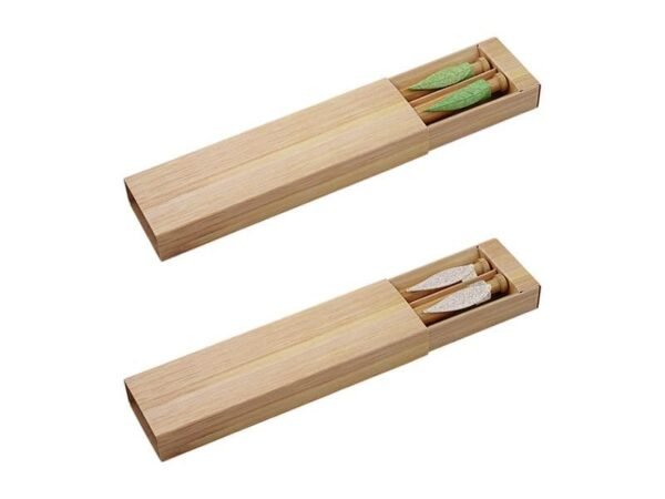 Set de bolígrafo y lapicero de fibra de bambú y trigo para kits de bienvenida empresarial