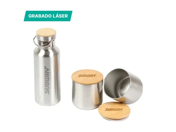 Set Ludvika de Acero Inoxidable Reciclado - Botella y 2 Tazas | Dot Factory México - Dot Factory