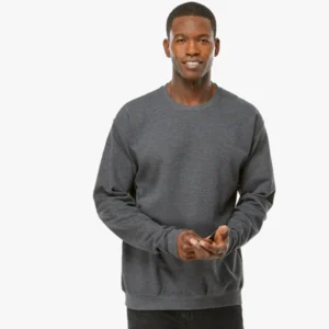 Sudadera unisex de felpa cuello redondo de 254 gr, mezcla algodón-poliéster con puños y pretina de licra para empresas.