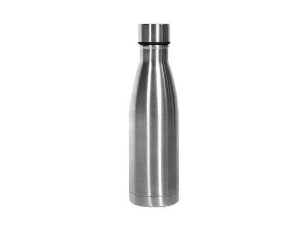 Botella Termica Isla de acero inoxidable doble pared 500 ml con acabado brillante, termo personalizado que mantiene 24 horas frío para kits corporativos.