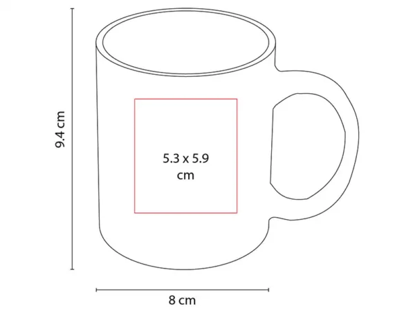 Taza Verona de cerámica blanca con interior de color y asa ergonómica para branding corporativo personalizado Dot Factory